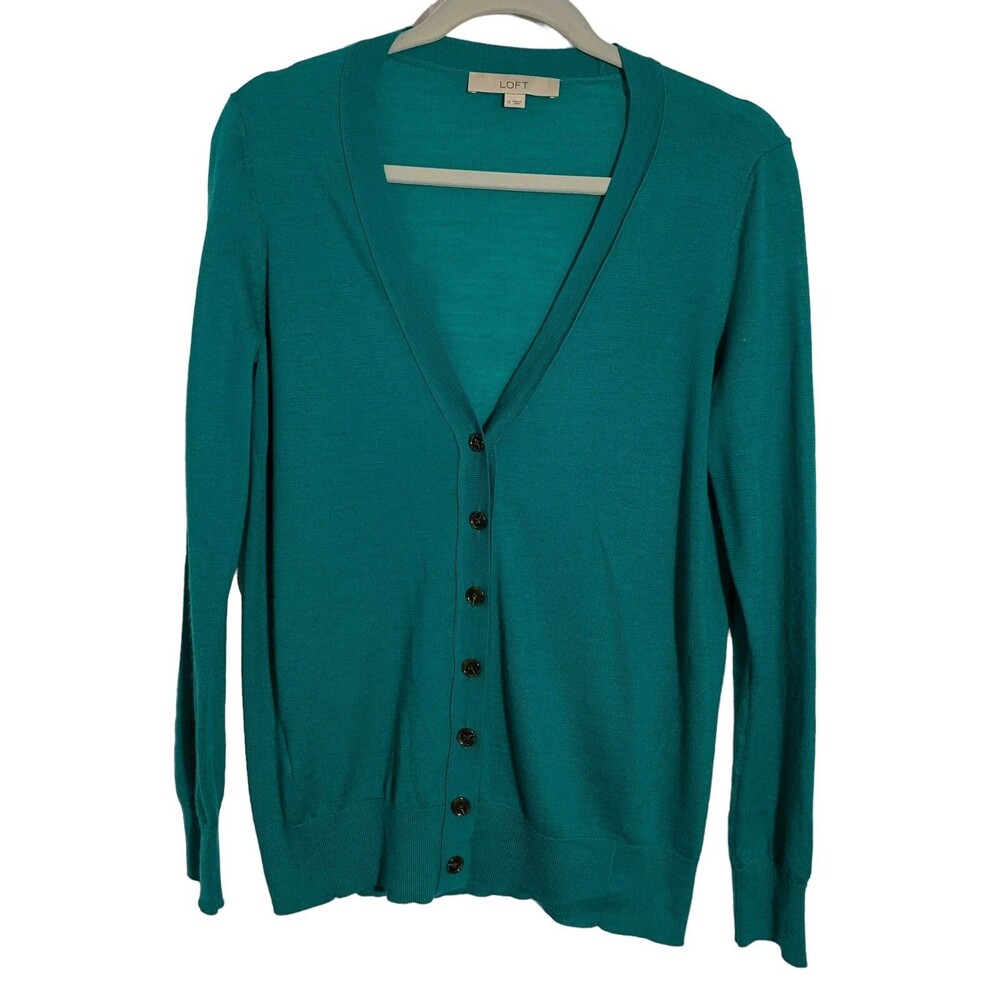 Ann Taylor Loft Women's Size Medium Wool Blend Lightweight Summer Cardigan
